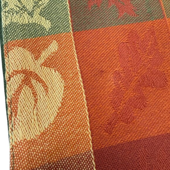 Autumn Leaves Table Runner 13x68 Woven Tapestry Orange Thanksgiving Fall Decor - Picture 5 of 9